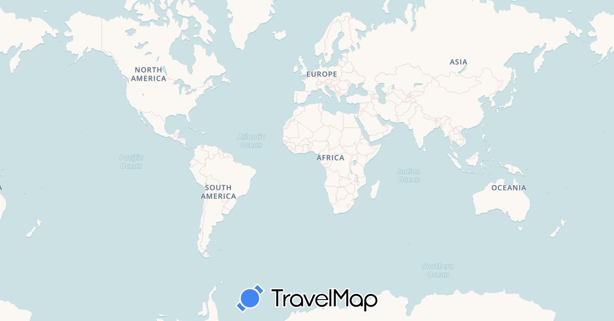 TravelMap itinerary: driving in New Zealand (Oceania)